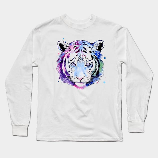 Le Tigre Long Sleeve T-Shirt by Mendi Art